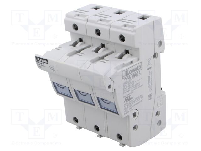 Fuse base; 14x51mm; for DIN rail mounting; 50A; 690VAC; Poles: 3