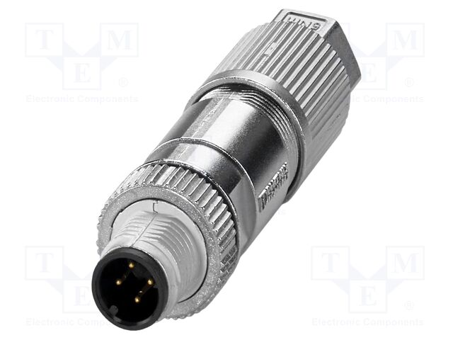 Connector: M12; plug; PIN: 4; 48V; straight; IP65; IDC; Contacts: CuSn