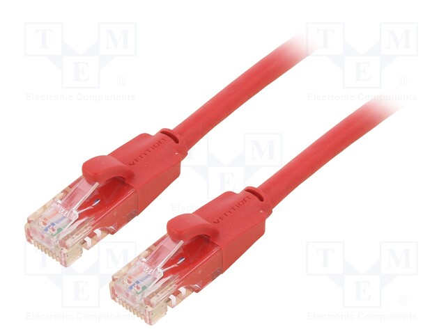 Patch cord; U/UTP; 6; CCA; PVC; red; 2m; RJ45 plug,both sides