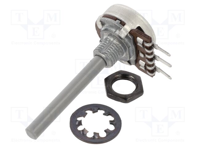 Potentiometer: shaft; single turn; 100kΩ; ±20%; 0.25W; linear; 4mm