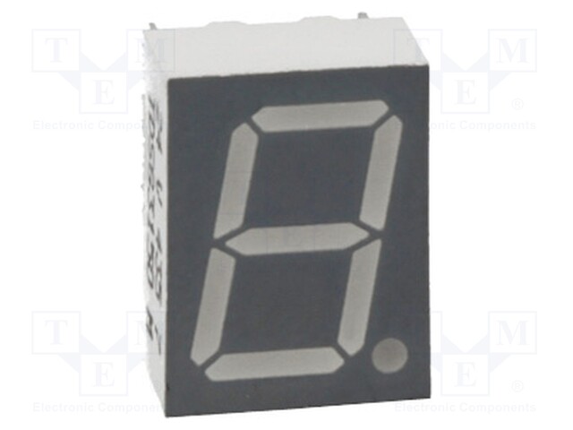 Display: LED; 7-segment; 10mm; 0.39"; No.char: 1; green; 4.5÷9mcd