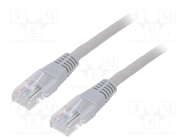 Patch cord; U/UTP; 5e; stranded; CCA; PVC; grey; Len: 7.5m; 26AWG