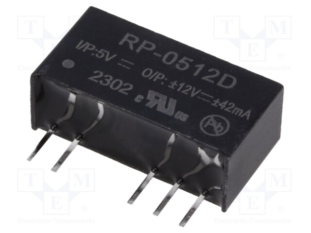 Converter: DC/DC; 1W; Uin: 4.5÷5.5V; Uout: 12VDC; Uout2: -12VDC; SIP7