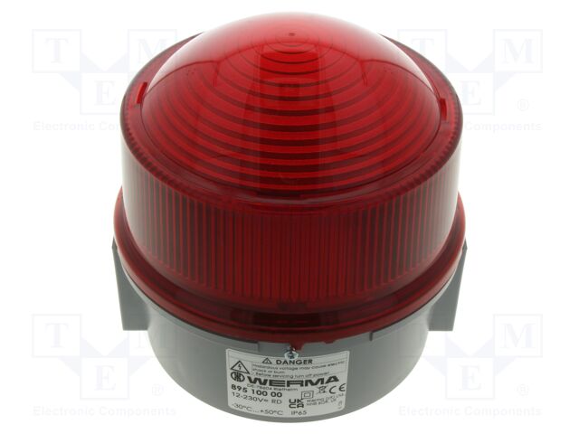 Signaller: lighting; continuous light; red; 12÷230VDC; 12÷230VAC