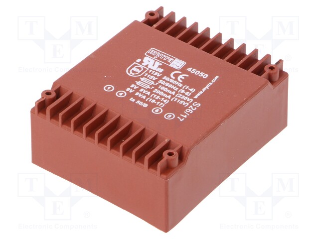 Transformer: encapsulated; 18VA; 115/230VAC; 9V; 9V; 1A; 1A