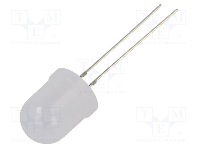 LED; white warm; 10mm; 500mcd; 180°; Front: convex; 3÷5VDC; -30÷85°C