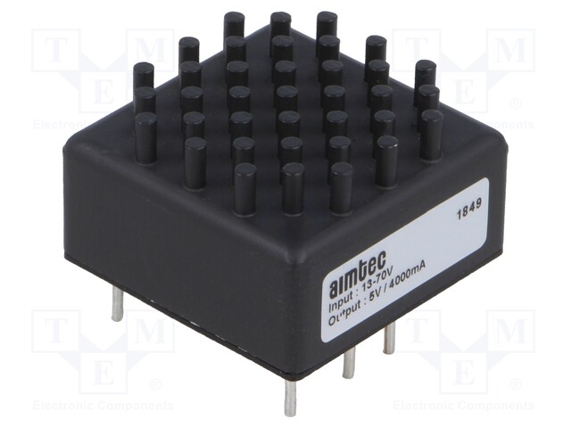 Converter: DC/DC; 20W; Uin: 13÷70V; 5VDC; Iout: 4A; 1"x1"; 23g