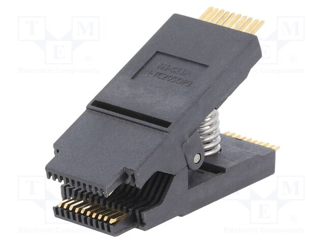 Test clip; black; gold-plated; SO20,SOIC20,SOJ20; 10mm; max.150°C