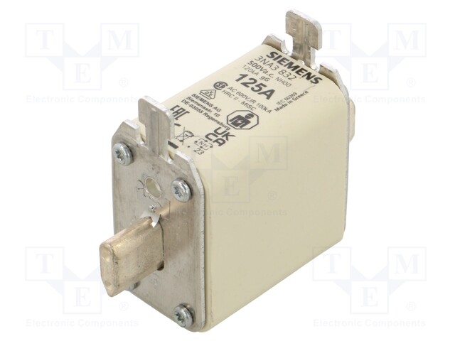 Fuse: fuse; gG; 125A; 500VAC; 250VDC; industrial; NH00; SENTRON