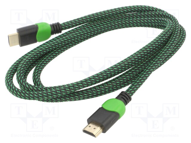 Cable; HDMI 2.0; HDMI plug,both sides; textile; Len: 1.8m; 30AWG
