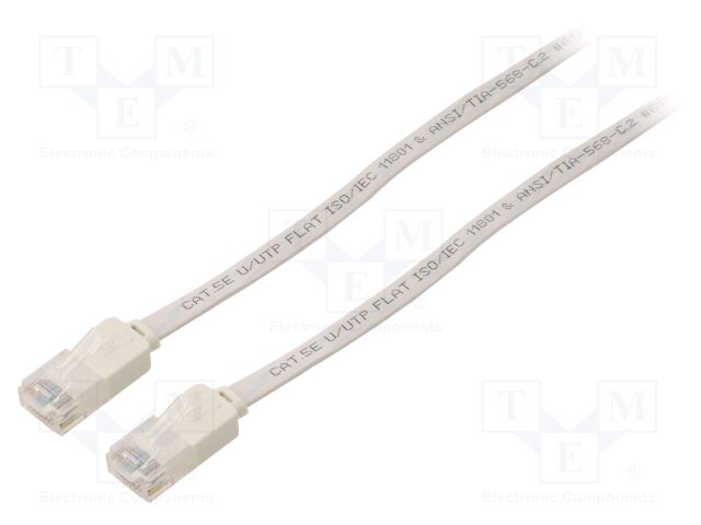 Patch cord; U/UTP; 5e; stranded; CCA; PVC; white; Len: 10m