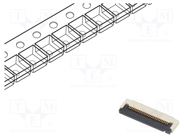 Connector: FFC (FPC); horizontal; PIN: 26; ZIF; SMT; 50V; 0.4A; H: 2mm