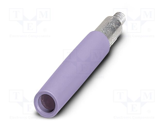 Test socket; screw terminal; PA; ways: 1; W: 6mm; H: 6mm; Body: violet