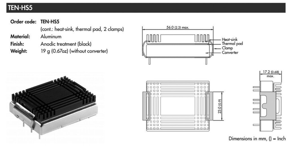Power supplies accessories: heat sink