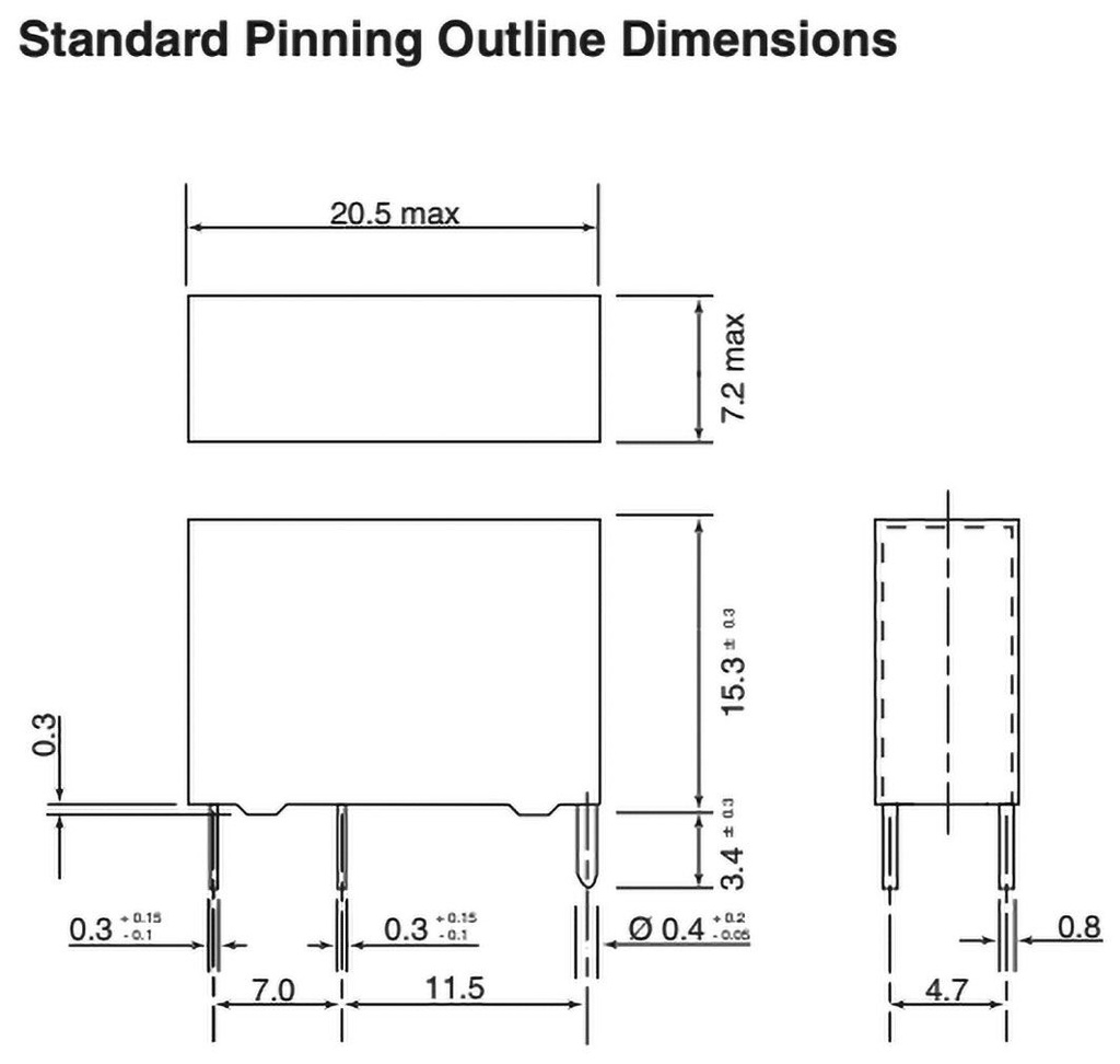 Relay: electromagnetic; SPST-NO; Ucoil: 12VDC; 5A; 5A/250VAC; PCB