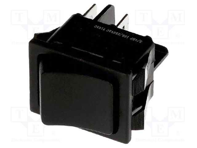 ROCKER; DPST; Pos: 2; OFF-ON; 16A/250VAC; black; Rcont max: 20mΩ