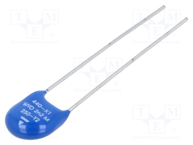 Ceramic Suppression Capacitor, 2200 pF, WYO Series, ± 20%, X1 / Y2, 440 V, 250 V