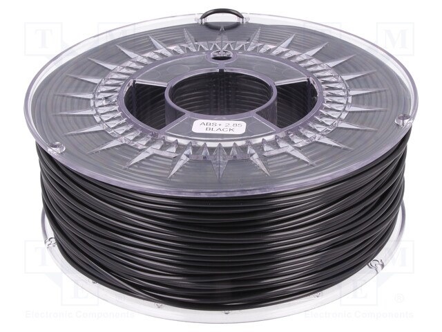 Filament: ABS+; 2.85mm; black; 230÷240°C; 1kg; ±0,05mm