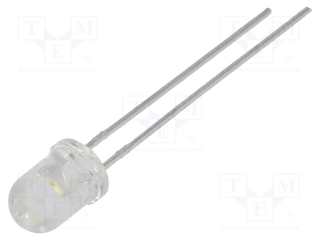 LED; 5mm; white cold; 5860÷12000mcd; 55°; 20mA; 3.2V; Front: convex