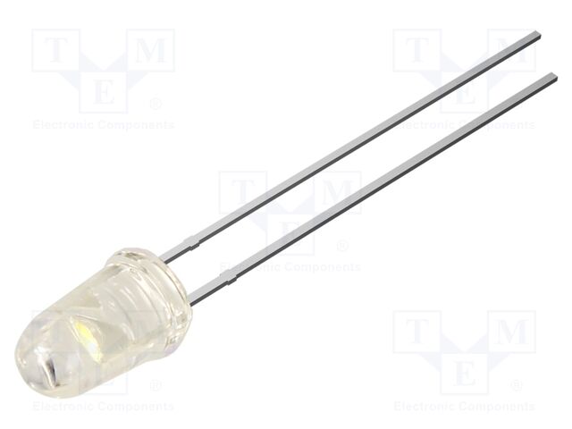 LED; white warm; 5mm; 7000mcd; 30°; Front: flat; 3.1VDC; bullet