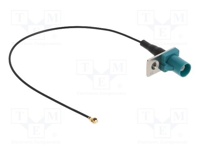 Cable; 200mm; Fakra Z male,IPEX MHF 1; black; with threaded hole