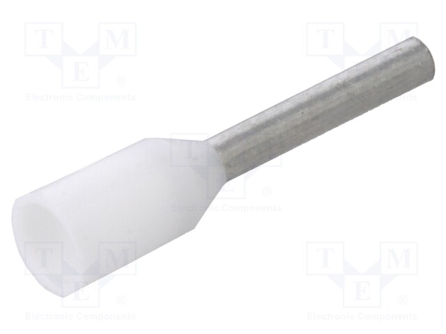 Bootlace ferrule; insulated; copper; 0.5mm2; 8mm; tinned; crimped