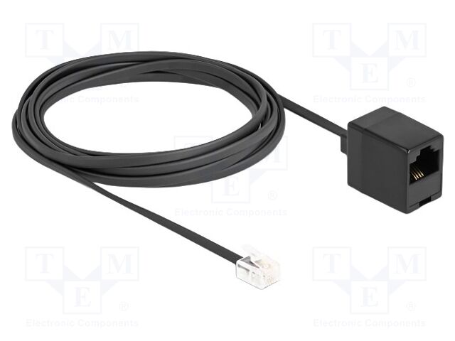 Cable: telephone; RJ11 plug,RJ45 socket; 3m; black; 28AWG