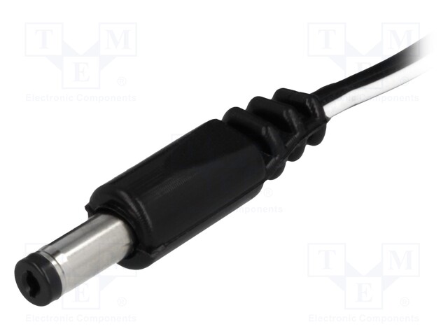 Cable; wires,DC 4,8/1,7 plug; straight; 0.5mm2; black; 1.5m