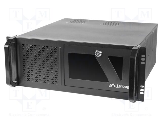 Enclosure: ATX server; Standard: 19"; 4U; black; Z: 117mm; X: 430mm