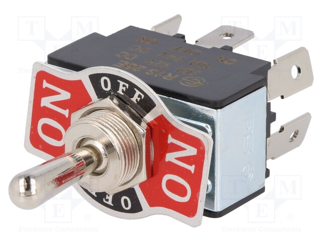 Switch: toggle; Pos: 3; DP3T; ON-OFF-ON; 20A/12VDC; 0÷55°C; 50mΩ