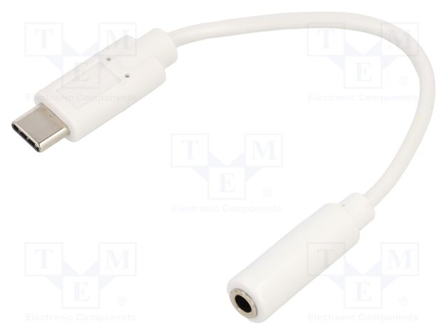 Cable; stereo,USB 2.0; Jack 3.5mm 3pin socket,USB C plug; 140mm