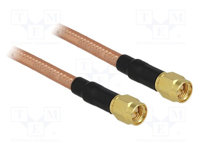 Cable; 400mm; SMA male,both sides; transparent; Øcable: 4.95mm