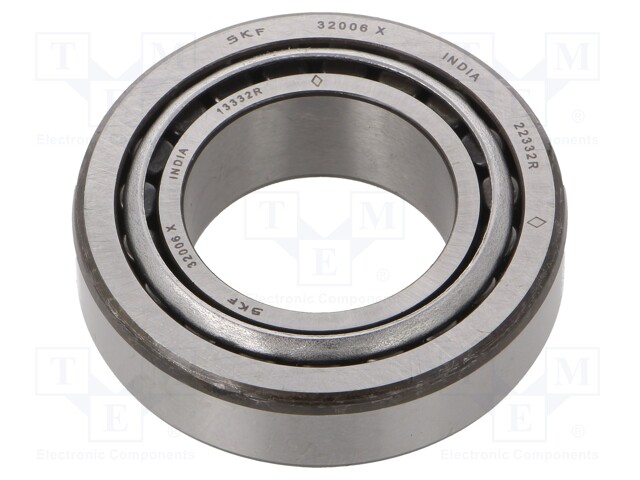 Bearing: tapered roller; Øint: 30mm; Øout: 55mm; W: 17mm; Cage: steel