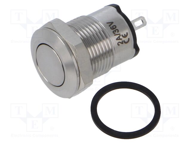 Switch: vandal resistant; Pos: 2; SPST-NO; 2A/36VDC; IP65; OFF-(ON)