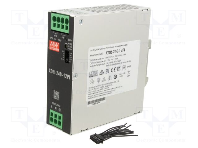 Power supply: switching; for DIN rail mounting; XDR-240