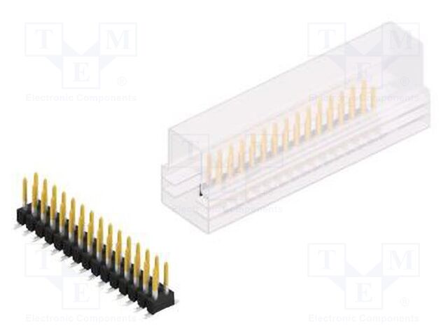 Connector: pin strips; pin header; male; PIN: 30; 2.54mm; SMT; 2x15