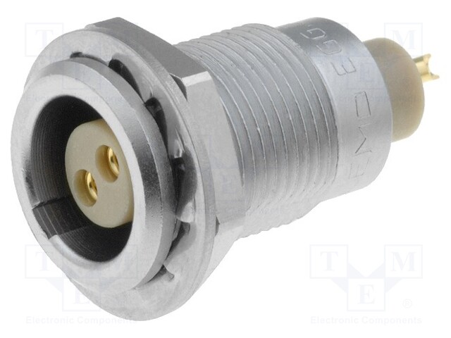Connector: circular; Series: 0B; socket; female; soldering; PIN: 2