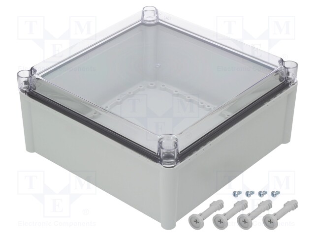 Enclosure: multipurpose; X: 278mm; Y: 278mm; Z: 130mm; SOLID; grey