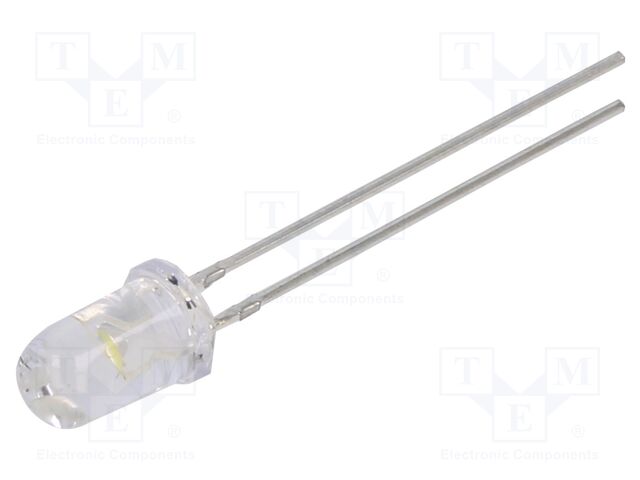 LED; 5mm; white; 6500÷8500mcd; 30°; Front: convex; 2.8÷3.8V; 95mW