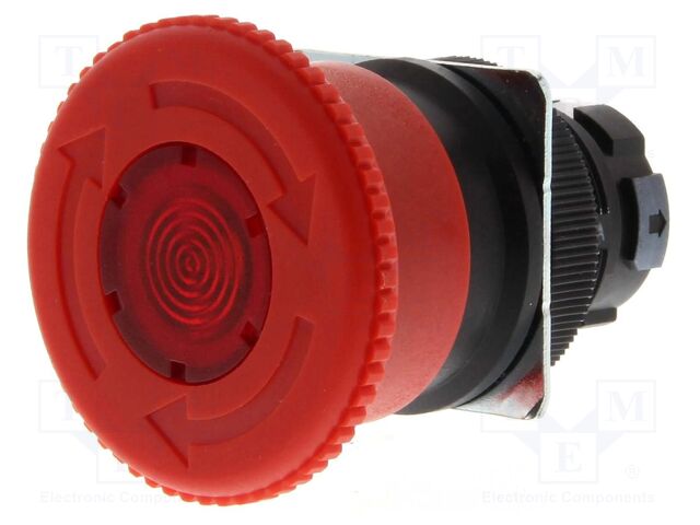 Switch: emergency stop; 22mm; mushroom; 40mm