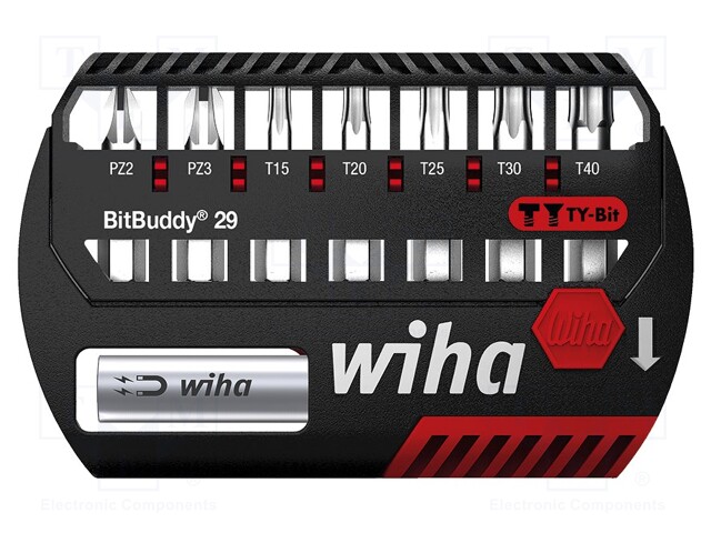 Screwdriver bits; Pcs: 8; Package: plastic case; 29mm