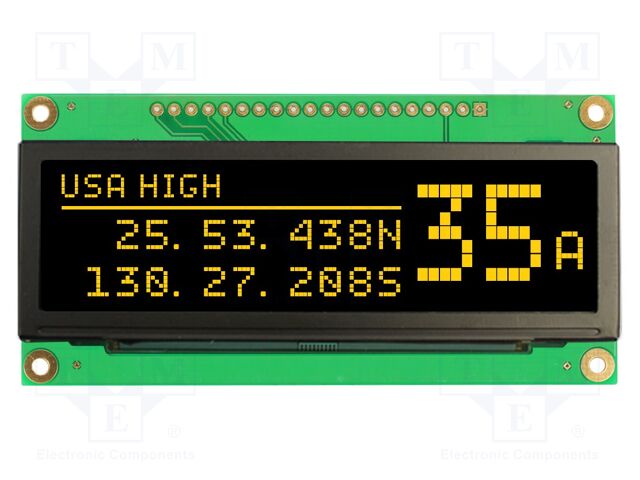 Display: OLED; matrix; 256x64; Dim: 89.2x44x6mm; 1x20; -40÷85°C