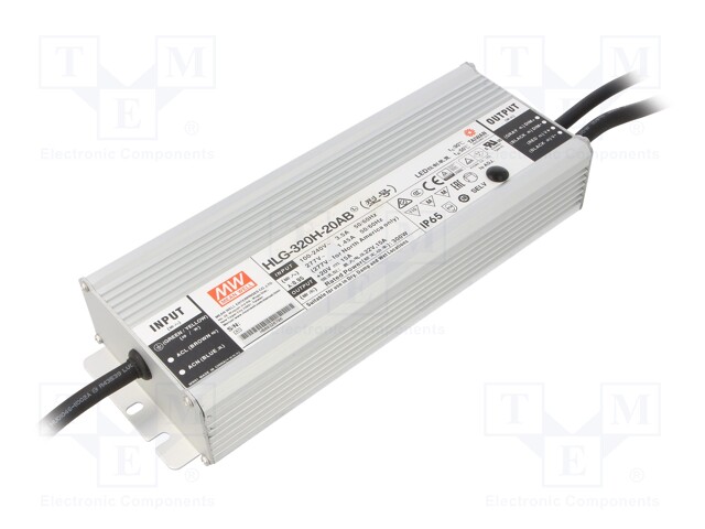 Power supply: switched-mode; LED; 300W; 20VDC; 17÷22VDC; 7.5÷15A