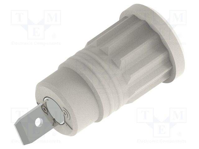 Connector: 4mm banana; socket; 36A; white; nickel plated; 32mm
