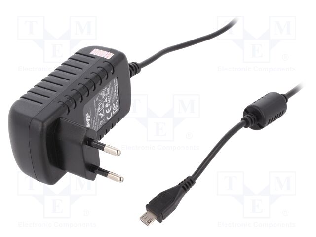 Power supply: switched-mode; 5VDC; 2.5A; Out: micro USB; 11W; 1m