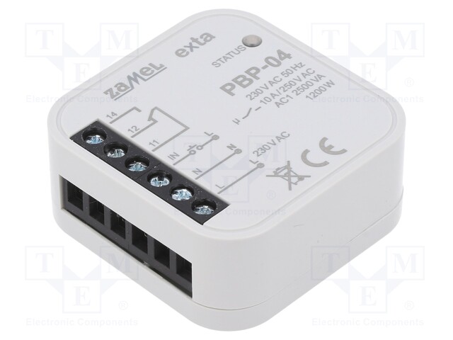 Relay: installation; bistable; SPDT; 47.5x47.5x20mm; -20÷45°C