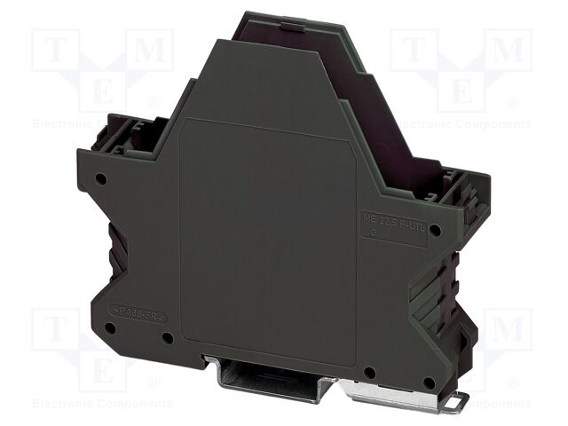 Enclosure base; with FE contact; black; UL94V-0; ME 22,5; Y: 99mm