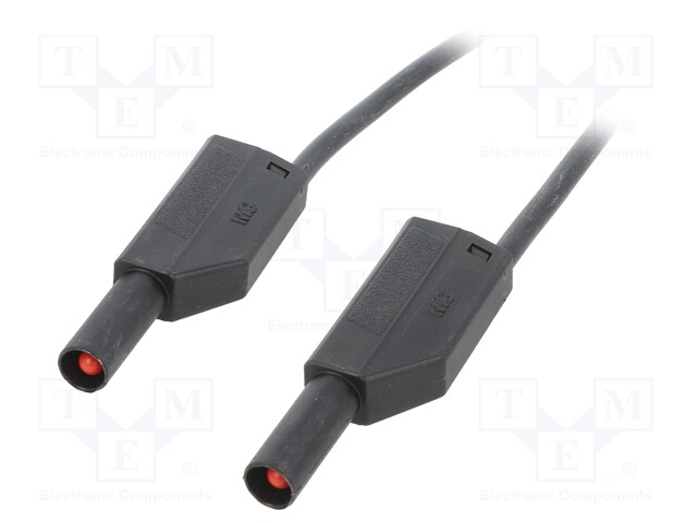 Test lead; silicone; 2m; black; 19A; 1kV; Cond.cross sec: 1mm2