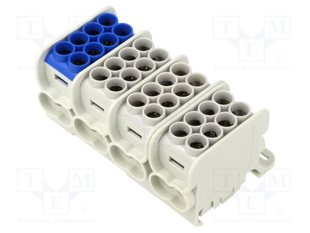 Splice terminal: distribution block; for DIN rail mounting