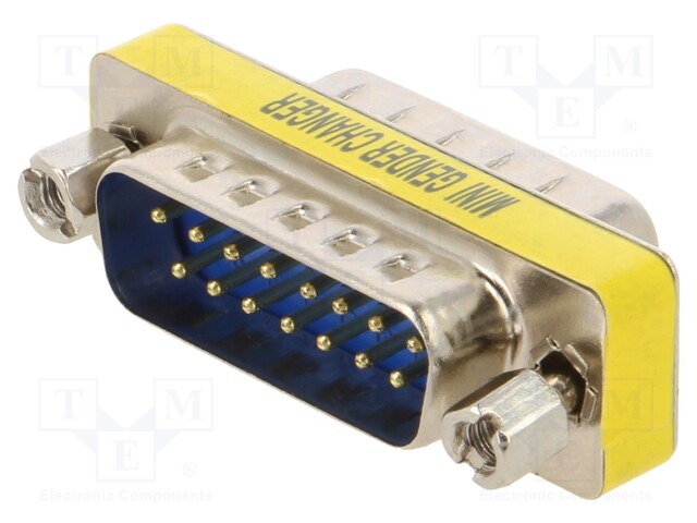 Transition: adapter; D-Sub 15pin male,D-Sub 15pin female